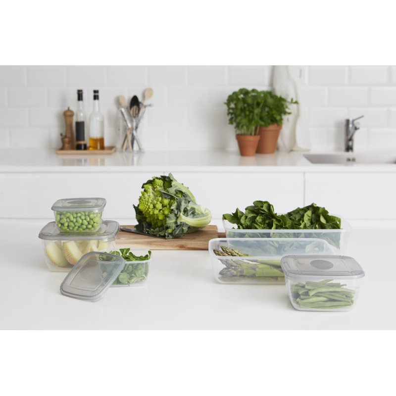 Rechthoekige kunststof diepvriesdoos 0,45 liter blauw